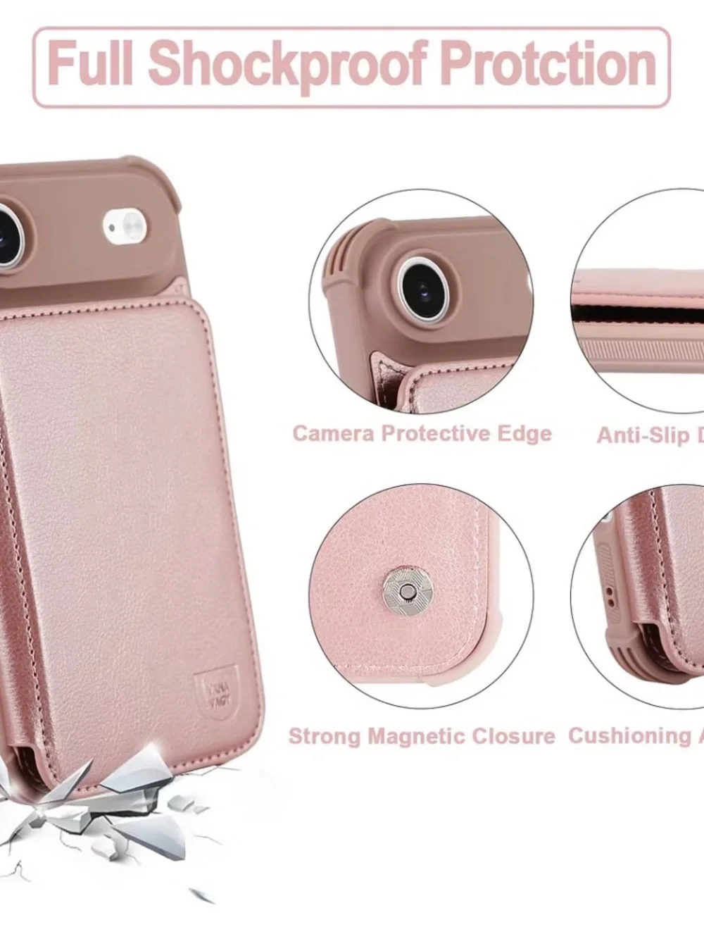 iPhone Air Wallet Case with RFID Blocking Card Holder